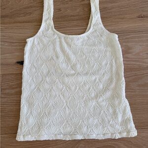 Off White Textured Tank Top